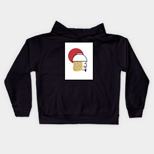 abstract image of man with ramen hair Kids Hoodie